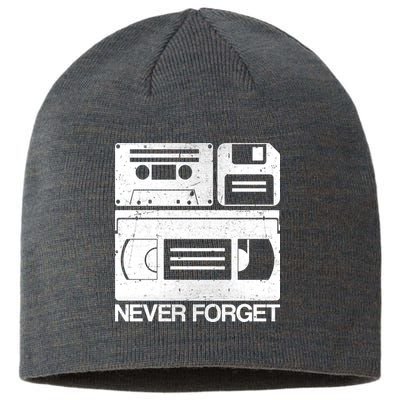 Retro Never Forget Cassette Floppy Disk VHS Tape Sustainable Beanie