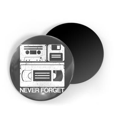 Retro Never Forget Cassette Floppy Disk VHS Tape Magnet