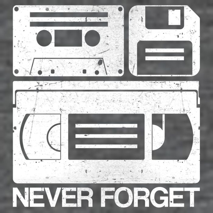 Retro Never Forget Cassette Floppy Disk VHS Tape Mousepad