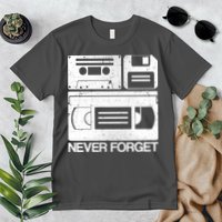 Retro Never Forget Cassette Floppy Disk VHS Tape Premium T-Shirt