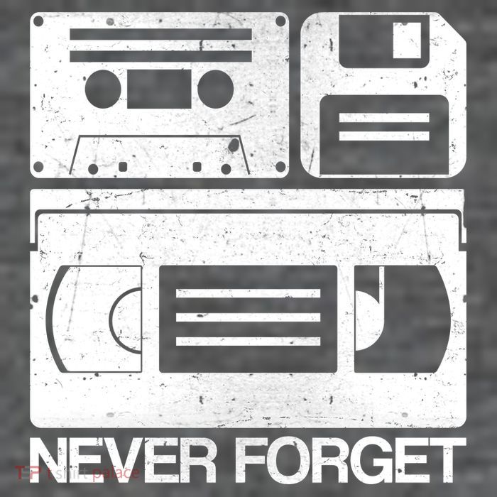 Retro Never Forget Cassette Floppy Disk VHS Tape Sustainable Knit Beanie