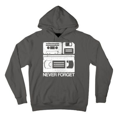 Retro Never Forget Cassette Floppy Disk VHS Tape Tall Hoodie