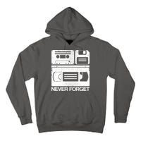 Retro Never Forget Cassette Floppy Disk VHS Tape Tall Hoodie