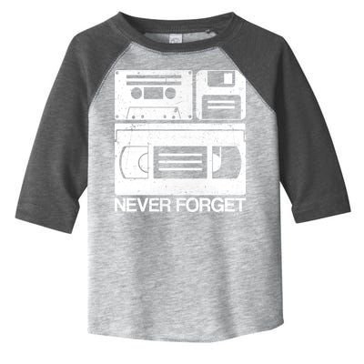Retro Never Forget Cassette Floppy Disk VHS Tape Toddler Fine Jersey T-Shirt