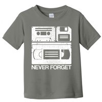 Retro Never Forget Cassette Floppy Disk VHS Tape Toddler T-Shirt