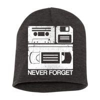 Retro Never Forget Cassette Floppy Disk VHS Tape Short Acrylic Beanie