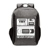 Retro Never Forget Cassette Floppy Disk VHS Tape Vector Backpack