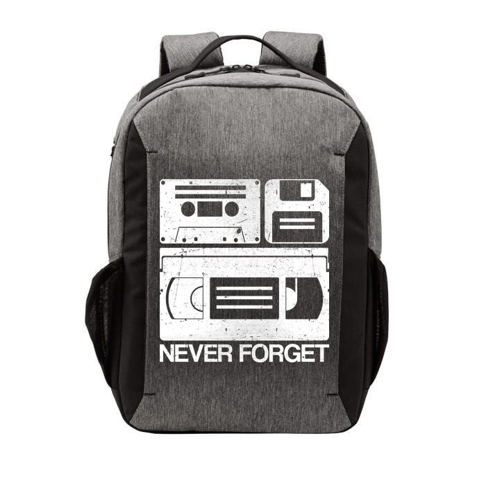 Retro Never Forget Cassette Floppy Disk VHS Tape Vector Backpack