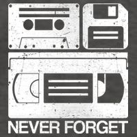 Retro Never Forget Cassette Floppy Disk VHS Tape Vector Backpack