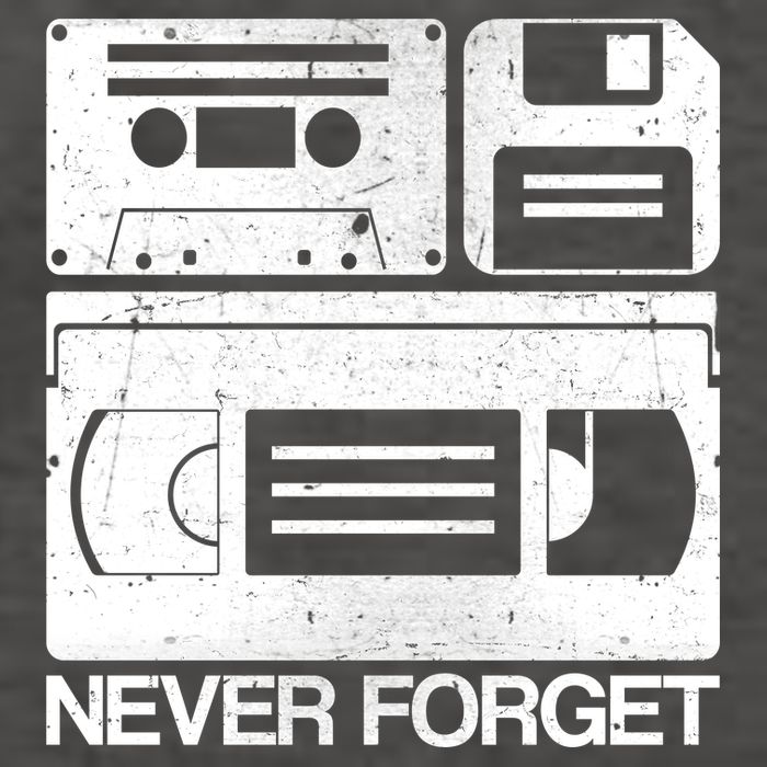 Retro Never Forget Cassette Floppy Disk VHS Tape Vector Backpack