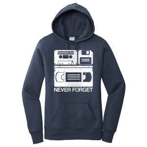 Retro Never Forget Cassette Floppy Disk VHS Tape Women's Pullover Hoodie