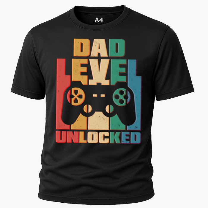 Retro New Dad Level Unlocked Video Gamer Performance Shirt
