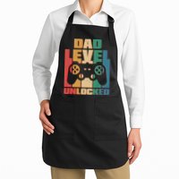Retro New Dad Level Unlocked Video Gamer Apron
