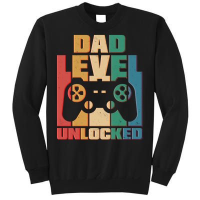 Retro New Dad Level Unlocked Video Gamer Sweatshirt