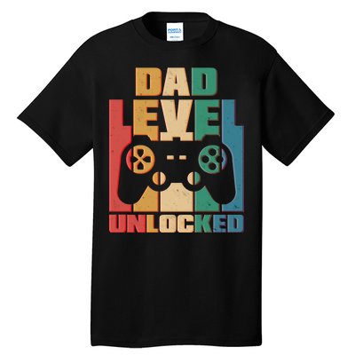 Retro New Dad Level Unlocked Video Gamer Tall T-Shirt