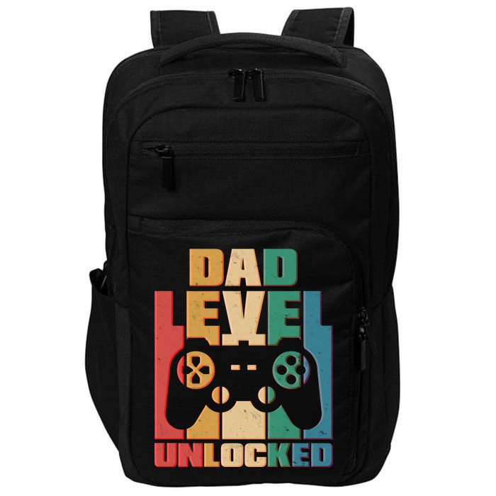 Retro New Dad Level Unlocked Video Gamer Impact Tech Backpack