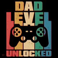 Retro New Dad Level Unlocked Video Gamer Button