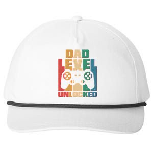 Retro New Dad Level Unlocked Video Gamer Snapback Five-Panel Rope Hat