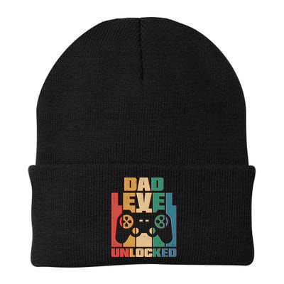 Retro New Dad Level Unlocked Video Gamer Beanie