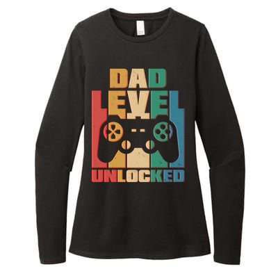 Retro New Dad Level Unlocked Video Gamer Womens CVC Long Sleeve Shirt