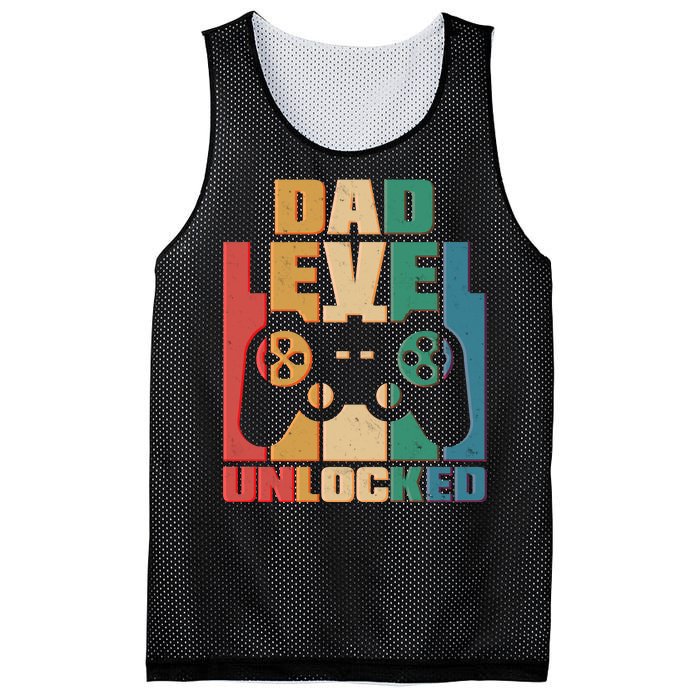 Retro New Dad Level Unlocked Video Gamer Mesh Reversible Basketball Jersey Tank