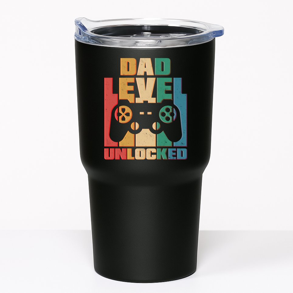Retro New Dad Level Unlocked Video Gamer Tumbler