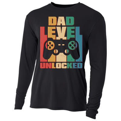 Retro New Dad Level Unlocked Video Gamer Cooling Performance Long Sleeve Crew