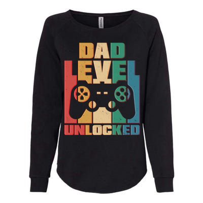 Retro New Dad Level Unlocked Video Gamer Womens California Wash Sweatshirt