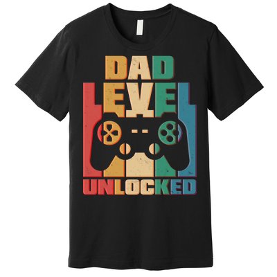 Retro New Dad Level Unlocked Video Gamer Premium T-Shirt