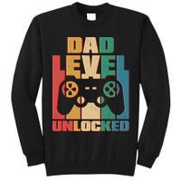 Retro New Dad Level Unlocked Video Gamer Tall Sweatshirt