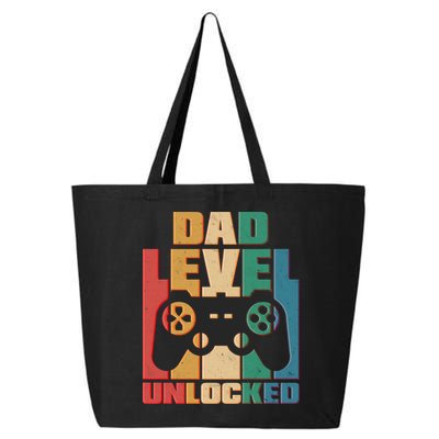 Retro New Dad Level Unlocked Video Gamer 25L Jumbo Tote
