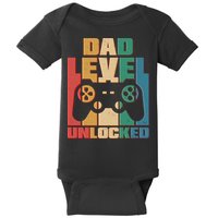 Retro New Dad Level Unlocked Video Gamer Baby Bodysuit