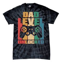 Retro New Dad Level Unlocked Video Gamer Tie-Dye T-Shirt