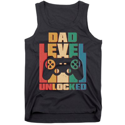 Retro New Dad Level Unlocked Video Gamer Tank Top