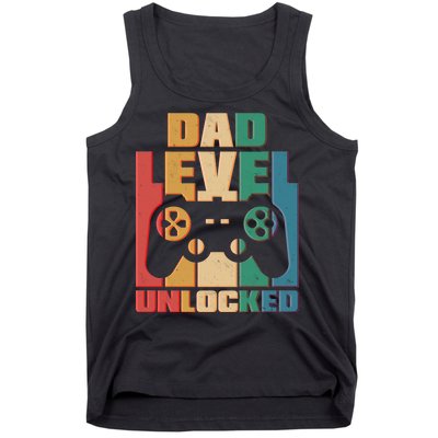 Retro New Dad Level Unlocked Video Gamer Tank Top