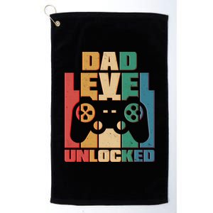 Retro New Dad Level Unlocked Video Gamer Platinum Collection Golf Towel