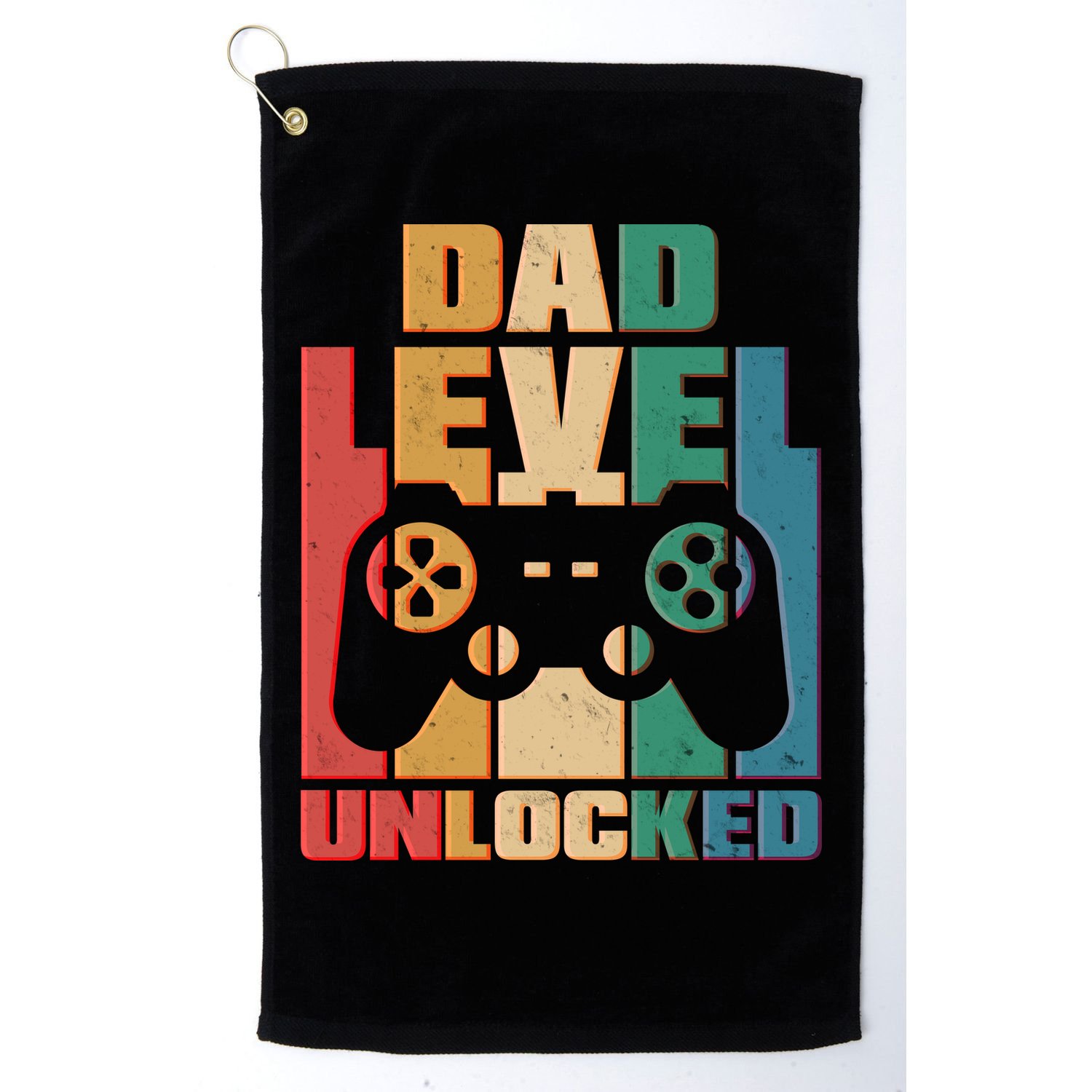 Retro New Dad Level Unlocked Video Gamer Golf Towel