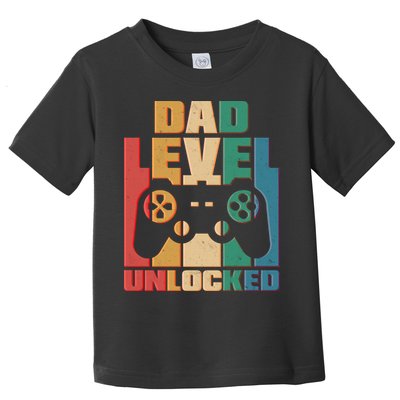 Retro New Dad Level Unlocked Video Gamer Toddler T-Shirt