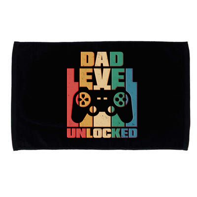 Retro New Dad Level Unlocked Video Gamer Microfiber Hand Towel