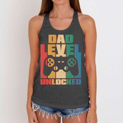 Retro New Dad Level Unlocked Video Gamer Women's Knotted Racerback Tank