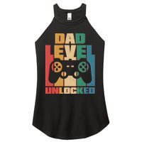 Retro New Dad Level Unlocked Video Gamer Women's Perfect Tri Rocker Tank