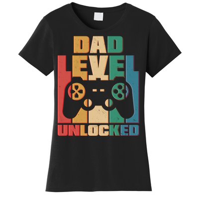 Retro New Dad Level Unlocked Video Gamer Women's T-Shirt