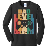 Retro New Dad Level Unlocked Video Gamer Kids Long Sleeve Shirt