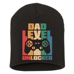 Retro New Dad Level Unlocked Video Gamer Short Acrylic Beanie