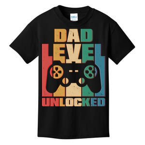 Retro New Dad Level Unlocked Video Gamer Kids T-Shirt