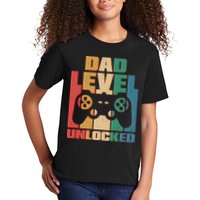 Retro New Dad Level Unlocked Video Gamer Kids T-Shirt