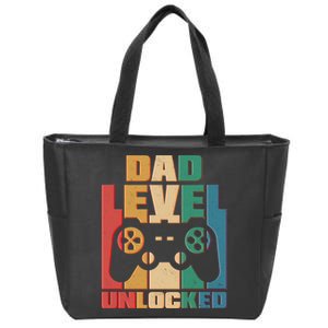 Retro New Dad Level Unlocked Video Gamer Zip Tote Bag