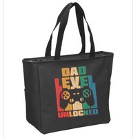Retro New Dad Level Unlocked Video Gamer Zip Tote Bag
