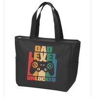 Retro New Dad Level Unlocked Video Gamer Zip Tote Bag