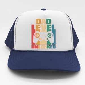 Retro New Dad Level Unlocked Video Gamer Trucker Hat